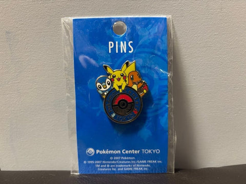 Pokemon Center Tokyo 2007 Pin Badge Pikachu Piplup Charmander Nintendo Limited