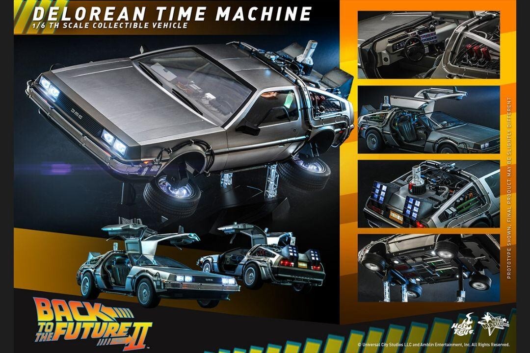 Movie Masterpiece 1/6 Fahrzeug Zurück in die Zukunft Teil II DeLorean Time Ma...