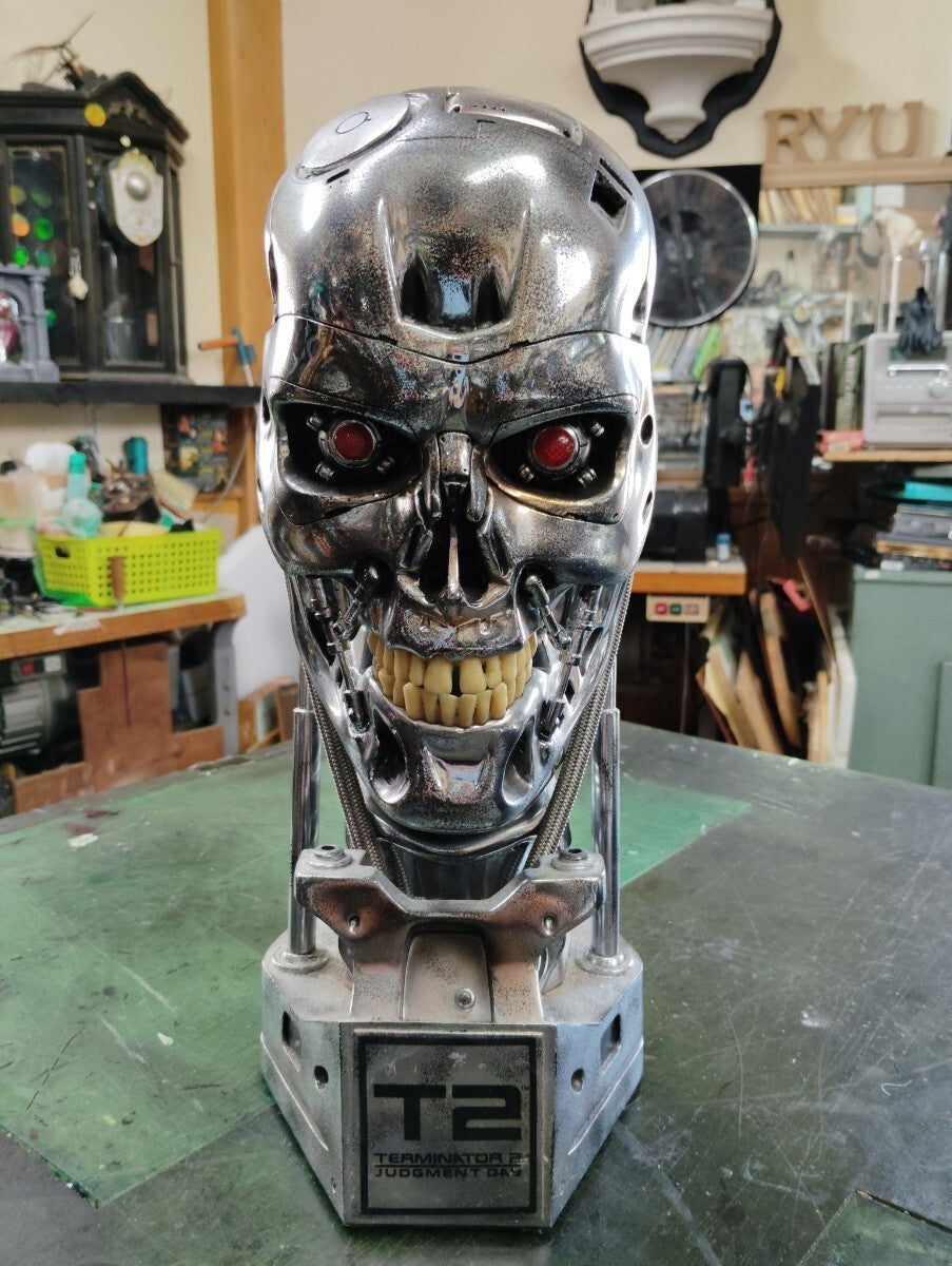 Terminator 2 T-800 Endoskull lebensgroße Kopfstatue Maßstab 1/1 Ver. 2.0...