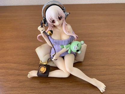 Super Sonico Life Adhesion Coverage Special Figure Chatting Time Prize Furyu - back view