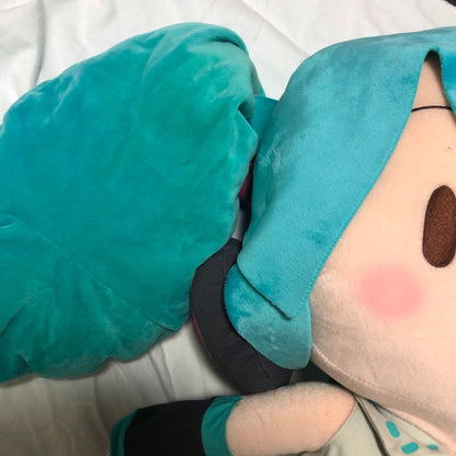 Hatsune Miku big jumbo fluffy Fuwa Fuwa Plush Doll Stuffed 2016 SEGA Vocaloid - detail