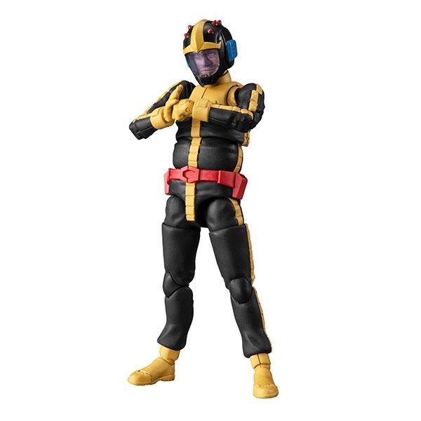 A black-and-yellow armored figure standing against a white background.