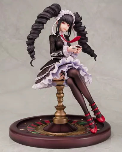 A seated gothic-style anime figure on a round display base.