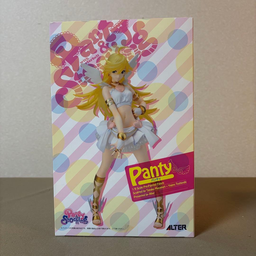 A boxed Panty figure from Panty & Stocking with Garterbelt standing upright.
