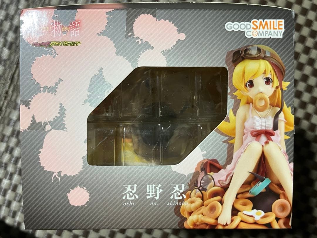 A Good Smile Company figure box with Shinobu illustrated on the front and a window showing the figure inside.