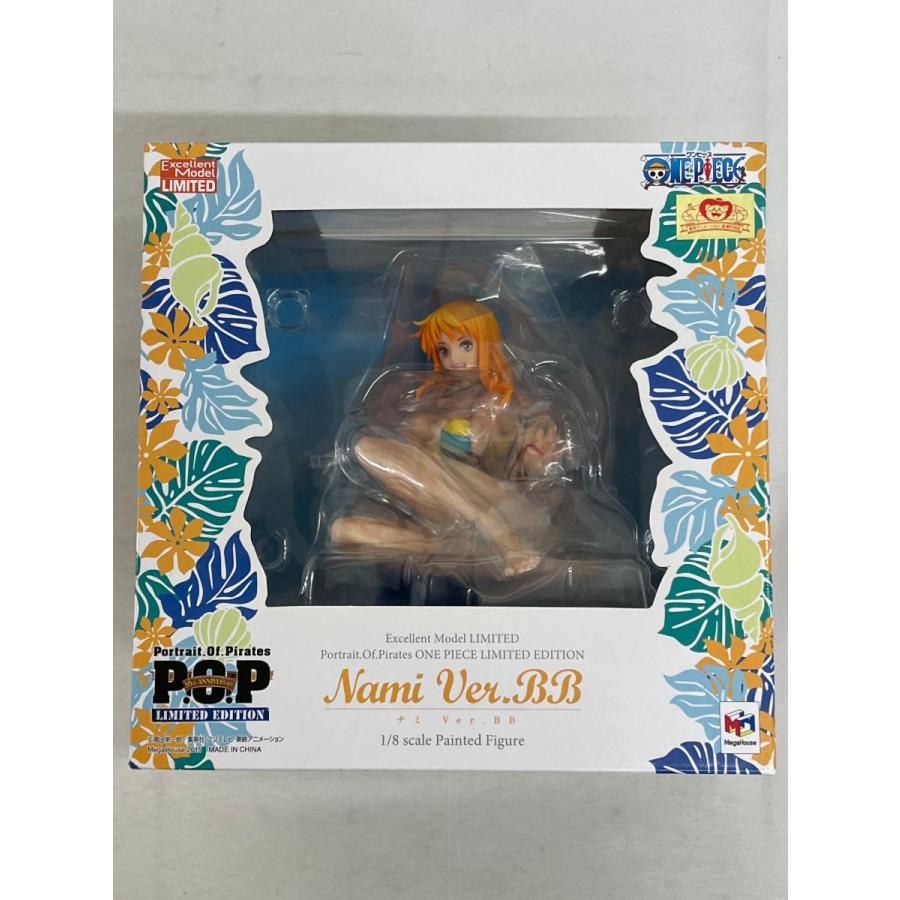 A boxed Nami Ver.BB figure visible through a clear window with floral border art.
