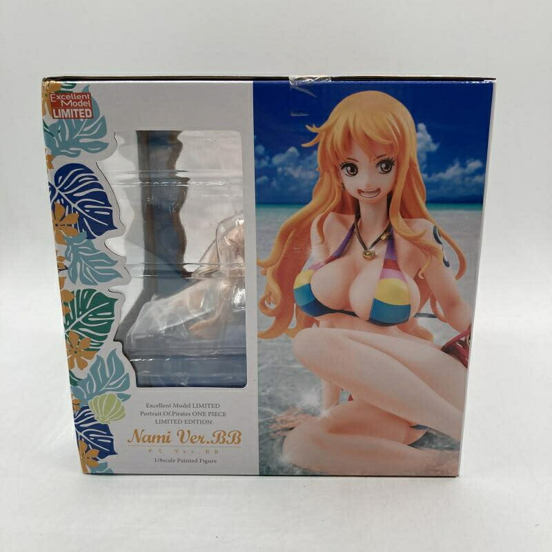 Front of a Nami Ver.BB figure box with a clear window and printed artwork of Nami in a bikini.