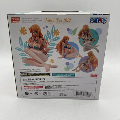 Back of a Nami Ver.BB figure box with multiple views of the figure, product information and barcode.