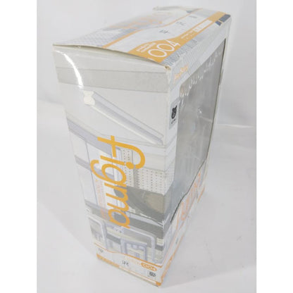 Angled side view of a boxed figma Ui Hirasawa figure, with the top flap and clear front window visible.