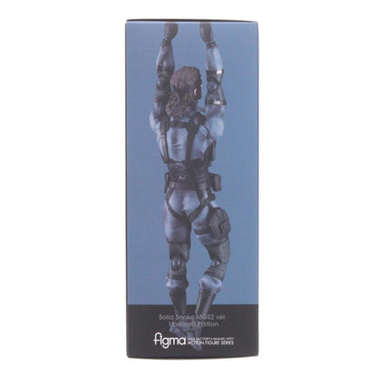 Retail box with a figure image of Solid Snake on a blue front panel.