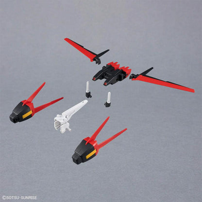 Parts from an Aile Striker model kit laid out on a plain gray background.