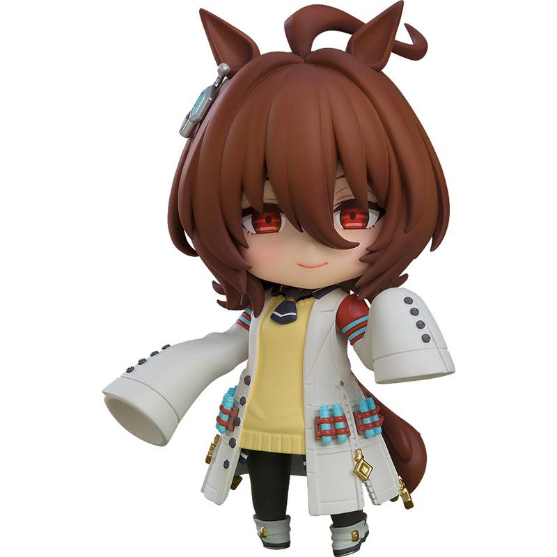 A chibi horse-girl figure with brown hair and red eyes on a white background.