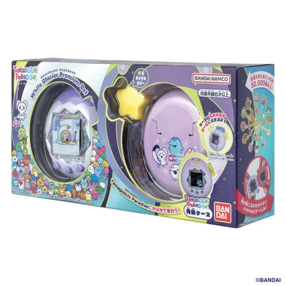 A Tamagotchi Paradise White Glacier Premium Set box shown on a white background.
