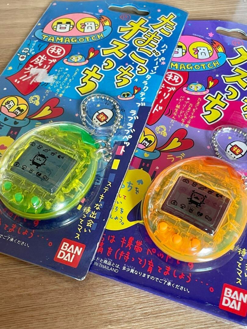 Tamagotchi Osutchi Mesutchi Clear Green Clear Orange Virtual Pet Hobby Bandai - photo 3