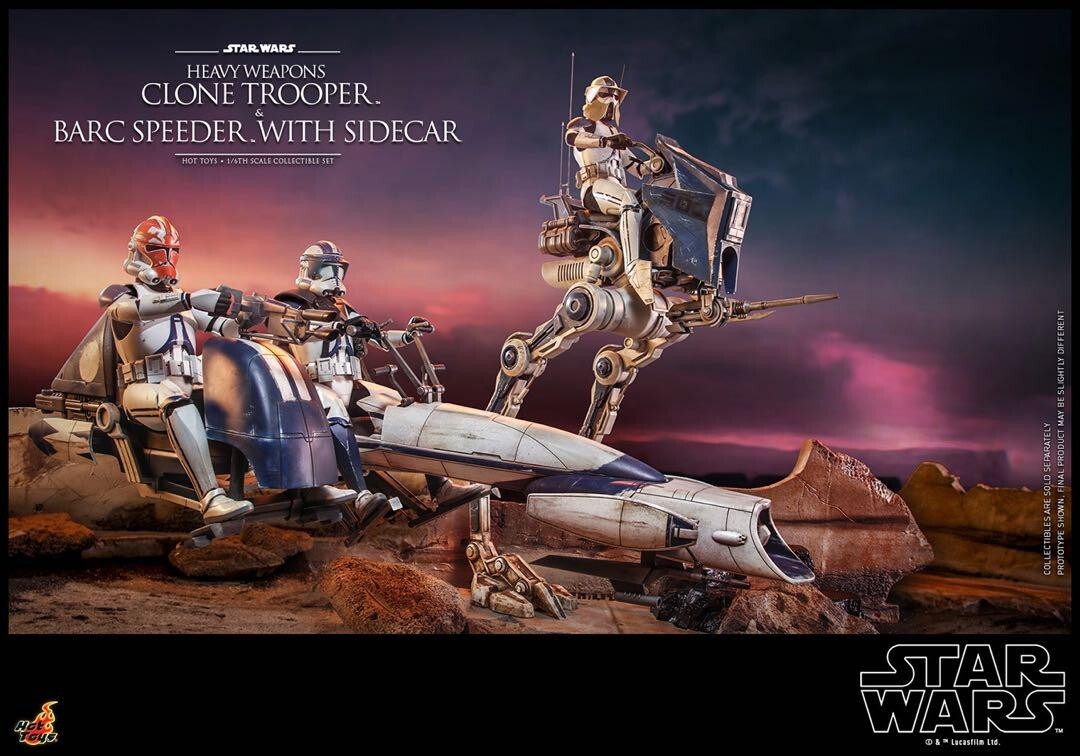 Star Wars The Clone Wars Commander Apo &amp; BARC Speeder 1/6 Figure HOT TOYS TMS077
