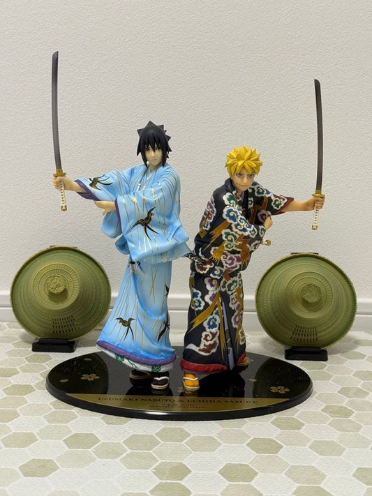 Naruto Uzumaki Sasuke Uchiha G.E.M. Series Kabuki Edition Set Figure MegaHouse