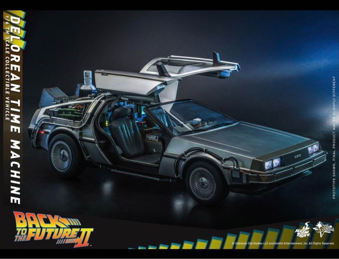 Back To The Future II DeLorean MMS636 Time Machine Figure Hobby Hot Toys 2023