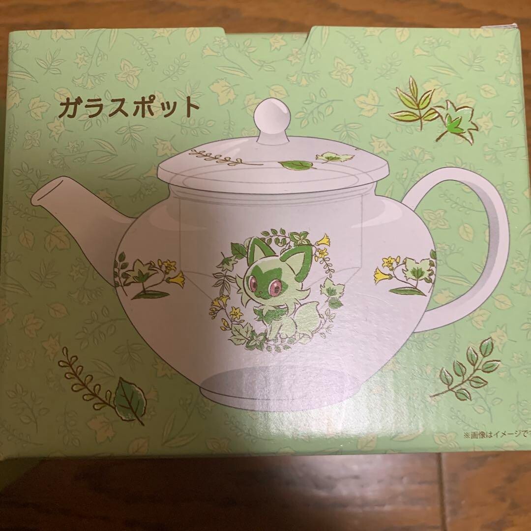 Pokemon Center Original Sprigatito Glass Teapot Tea Cup &amp; Saucer 2 Set 2023 - photo 5