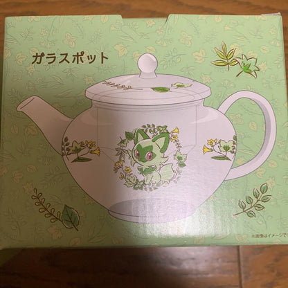 Pokemon Center Original Sprigatito Glass Teapot Tea Cup &amp; Saucer 2 Set 2023 - photo 5