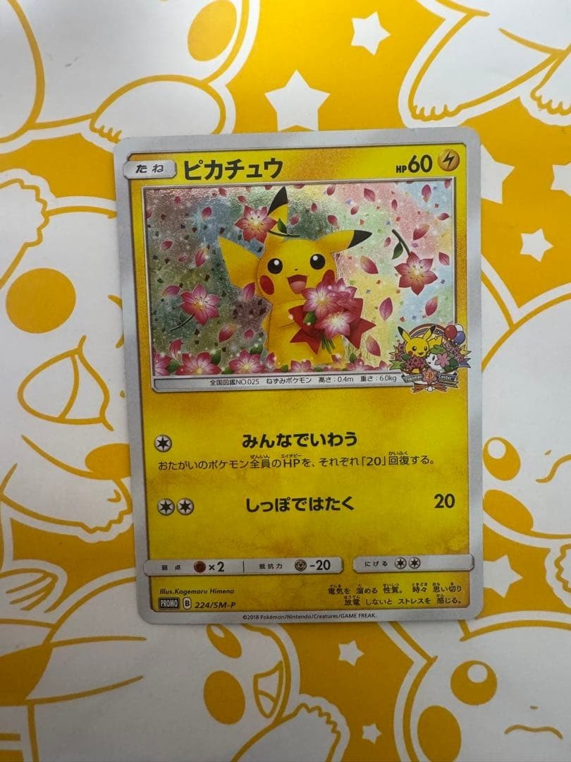 Pokemon Card Game Pikachu 224/SM-P Center 20th Anniversary Promo Limited Hobby - photo 4