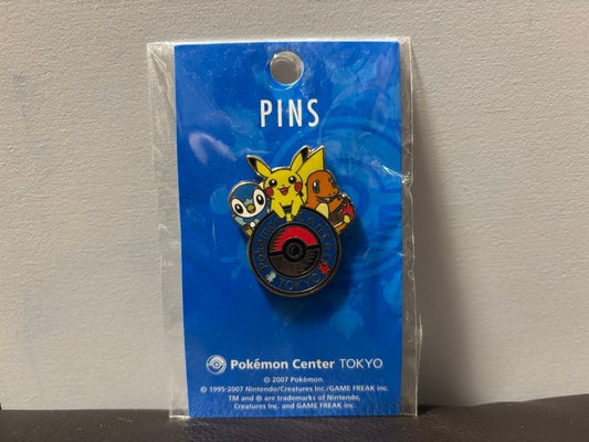 Pokemon Center Tokyo 2007 Pin Badge Pikachu Piplup Charmander Nintendo Limited