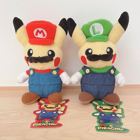 Super Mario Bros. Luigi Pikachu Plush Doll Stuffed Toy Set 2016 Nintendo Pokemon