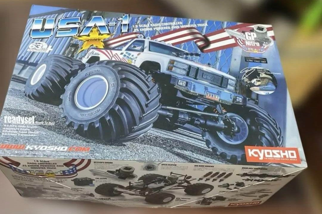 Kyosho USA-1 Engine Powered 4WD Monster Truc GP Nitro 1:8 Scale 33155D Ready Set