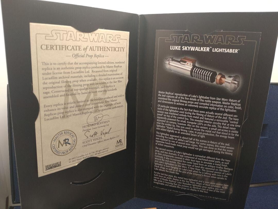 Light Saber Luke Skywalker Star Wars Return of the Jedi Limited Master Replica