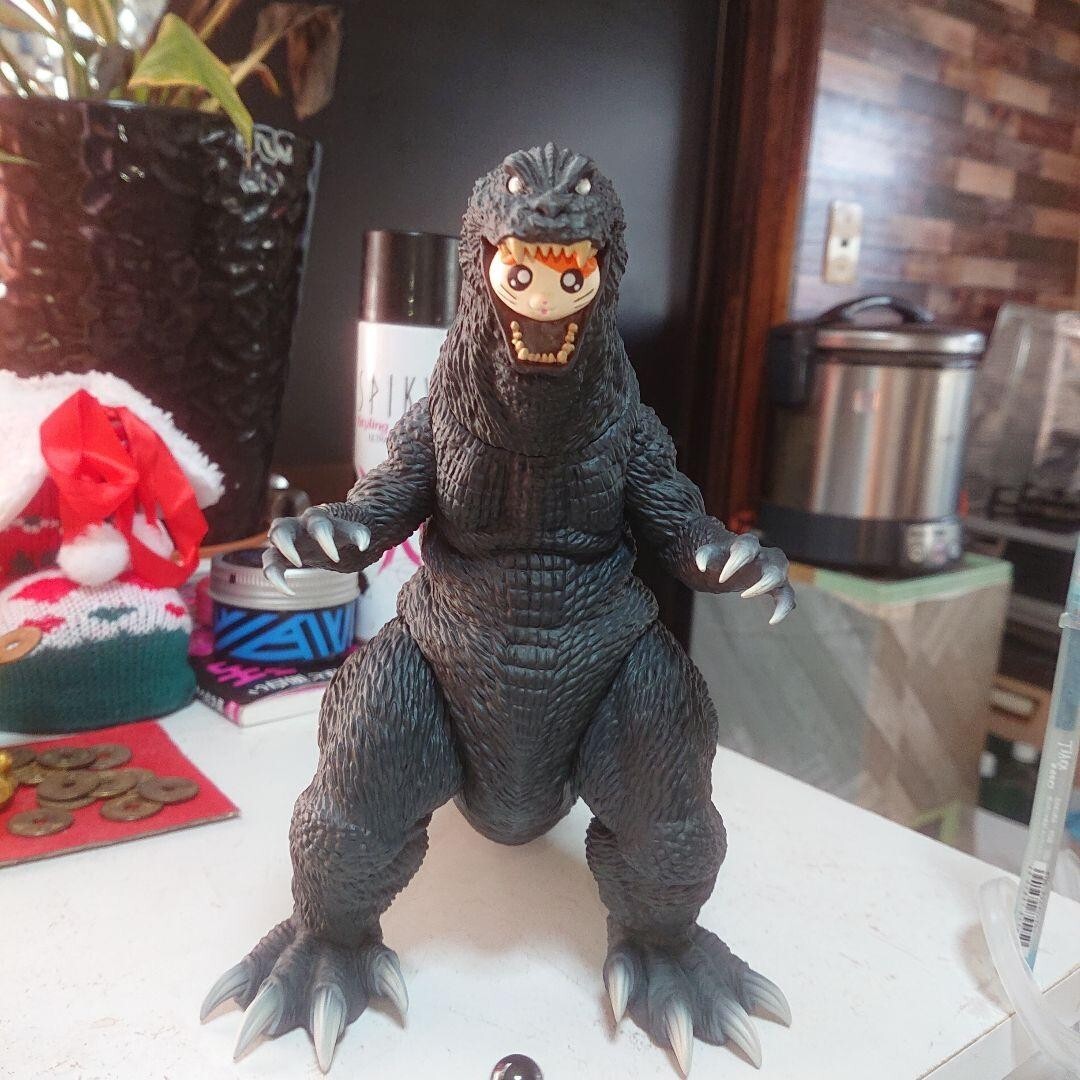 Kaiju Bangaichi Gojiham-kun &amp; Godzilla (2001) Hamtaro Figure Premium Bandai