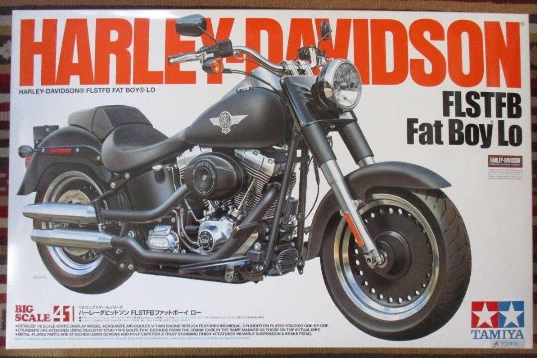 Figurina HARLEY DAVIDSON FLSTFB Fat Boy Lo BIG SCALE SERIES N. 41 molto... - photo 2