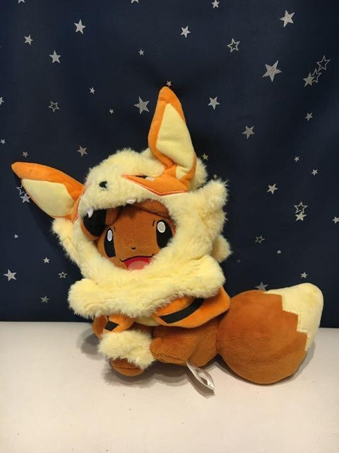 Pokemon Center Japan Okinawa Open Limited Eevee Arcanine Poncho Model Plush Doll